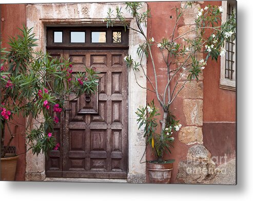 Wood Metal Print featuring the photograph Roussillon Door #2 by Brian Jannsen