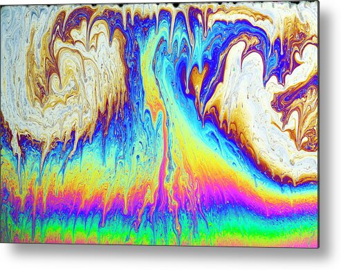 Thin Film Metal Print featuring the photograph Soap Film Patterns by Paul Rapson