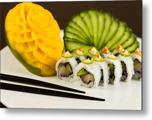 Asian Metal Print featuring the photograph Spicy Tuna Roll by Raul Rodriguez