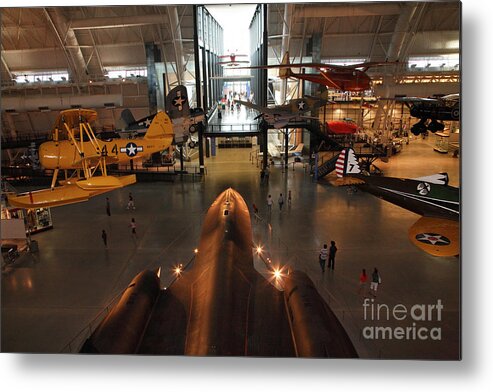  Aeronautical Metal Print featuring the photograph SR71 Blackbird at the Udvar Hazy Air and Space Museum #2 by William Kuta