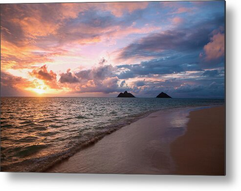Beauty In Nature Metal Print featuring the photograph Sunrise At Lanikai Beach Kailua #2 by Tomas del Amo
