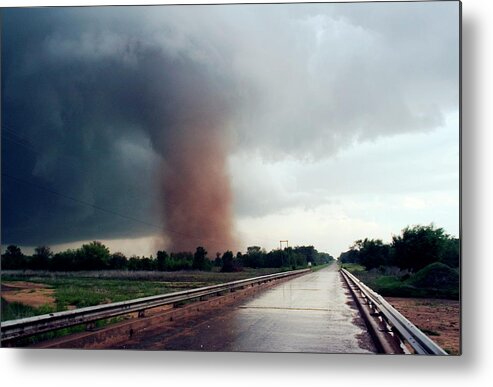 Road Metal Print featuring the photograph Tornado #2 by Jim Reed/science Photo Library