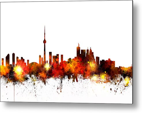 Toronto Metal Print featuring the digital art Toronto Canada Skyline #2 by Michael Tompsett