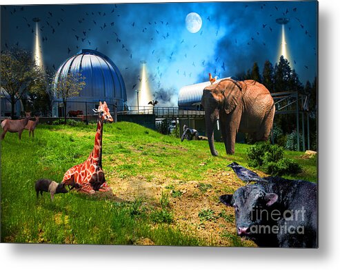 Wingsdomain Metal Print featuring the photograph Waiting To Be Abducted By The Visitors At The Chabot Space And Science Center In The Hills Of Oaklan #3 by Wingsdomain Art and Photography