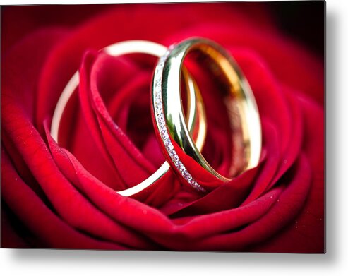 Wedding Metal Print featuring the photograph Wedding Rings #2 by Ralf Kaiser