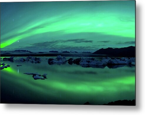 Photography Metal Print featuring the photograph Aurora Borealis Or Northern Lights #25 by Panoramic Images