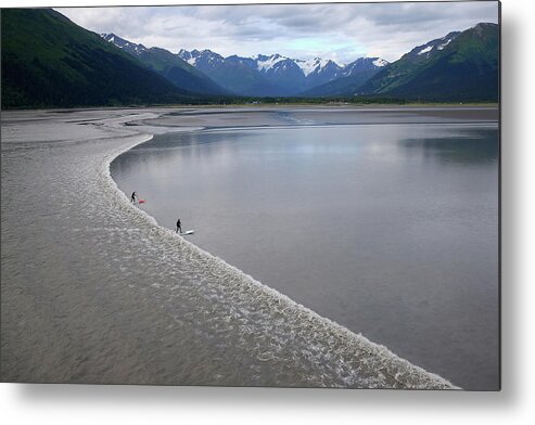 Tidal Bore Metal Print featuring the photograph Feature - Bore Tide Surfing In Alaska #25 by Streeter Lecka