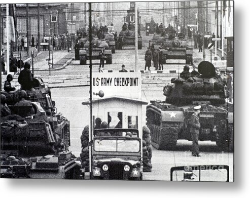 Checkpoint Charlie Metal Print featuring the photograph Checkpoint Charlie #3 by David Lichtneker