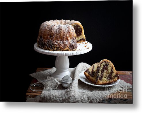 Sweet Metal Print featuring the photograph Marble bundt cake #3 by Kati Finell