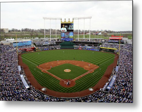 American League Baseball Metal Print featuring the photograph Minnesota Twins V Kansas City Royals #3 by Jamie Squire