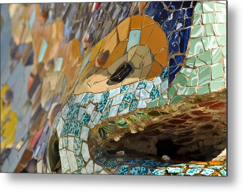 Sculpture Metal Print featuring the photograph Parc Guell in Barcelona Spain #3 by Brandon Bourdages