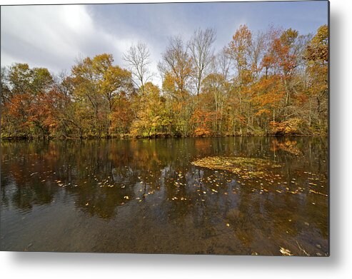 Autumn Metal Print featuring the photograph Reflection of Autumn Colors on the Canal by David Letts