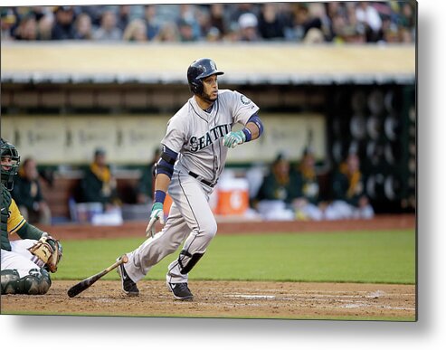 American League Baseball Metal Print featuring the photograph Seattle Mariners V Oakland Athletics by Ezra Shaw