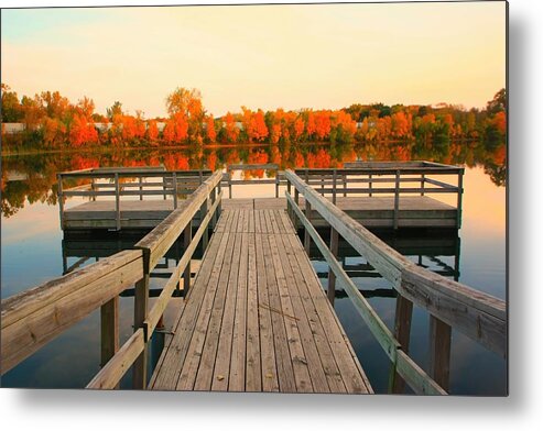 Fall Metal Print featuring the photograph Shady Oak Lake #3 by Amanda Stadther