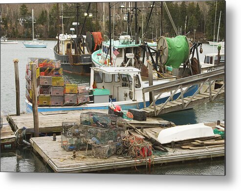Maine Metal Print featuring the photograph South Bristol and Fishing Boats on the Coast of Maine #3 by Keith Webber Jr