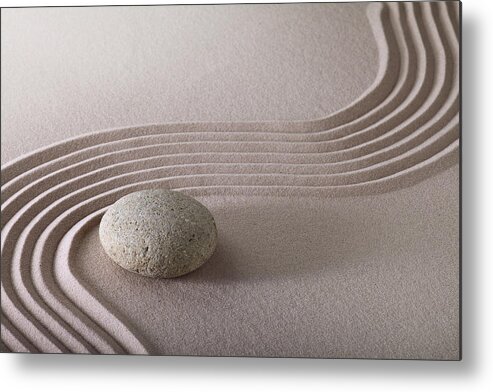 Abstract Metal Print featuring the photograph Zen Garden #3 by Dirk Ercken
