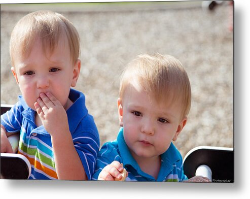 Boys Metal Print featuring the photograph 3338-2 by Teresa Blanton