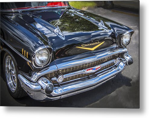V8 Engine Metal Print featuring the photograph 1957 Chevrolet Bel Air #4 by Rich Franco