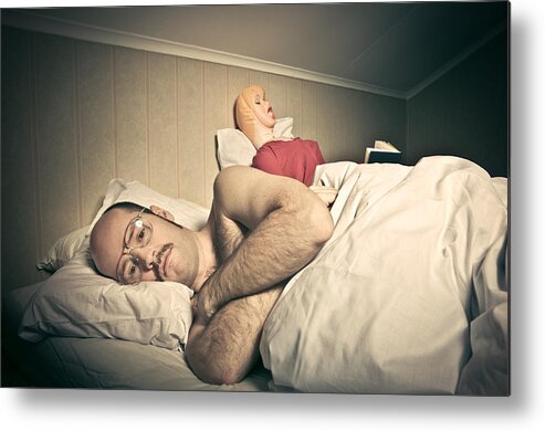 1980-1989 Metal Print featuring the photograph Bed Time Routines #4 by Ferrantraite