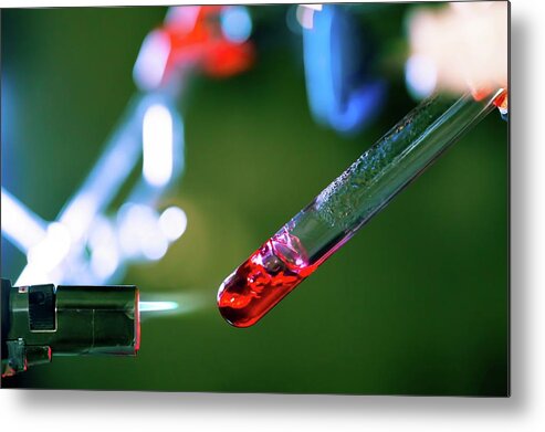 Burner Metal Print featuring the photograph Chemistry Experiment #4 by Wladimir Bulgar/science Photo Library