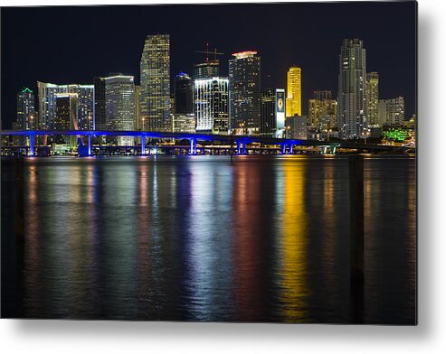 Architecture Metal Print featuring the photograph Miami Downtown Skyline by Raul Rodriguez