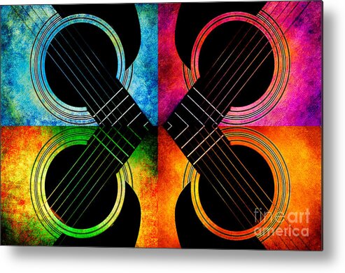 Andee Design Guitar Metal Print featuring the photograph 4 Seasons Guitars Abstract by Andee Design
