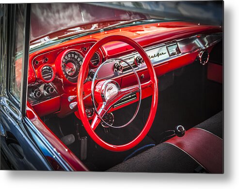 V8 Engine Metal Print featuring the photograph 1957 Chevrolet Bel Air #5 by Rich Franco