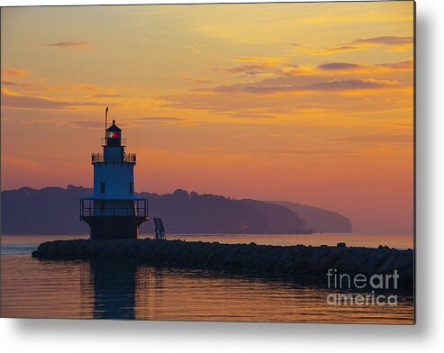 Spring Point Lighthouse Metal Print featuring the photograph Sunrise at Spring Point Lighthouse #6 by Diane Diederich