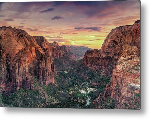 Scenics Metal Print featuring the photograph Zion Canyon National Park by Michele Falzone