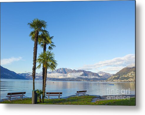 Lago Maggiore Metal Print featuring the photograph Alpine lake #50 by Mats Silvan