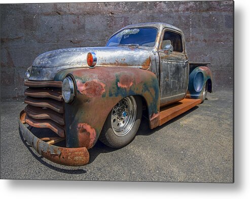 1952 Metal Print featuring the photograph 52 Chevy Truck by Debra and Dave Vanderlaan