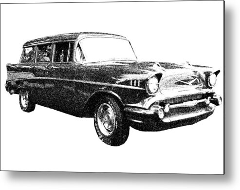 1957 Chevy Metal Print featuring the photograph 57 Chevy Wagon by Guy Whiteley