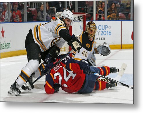 People Metal Print featuring the photograph Boston Bruins v Florida Panthers #6 by Joel Auerbach