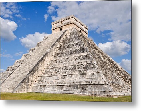 Ancient Metal Print featuring the photograph Chichen Itza Modern Seven Wonders of the World in Mexico #6 by Brandon Bourdages