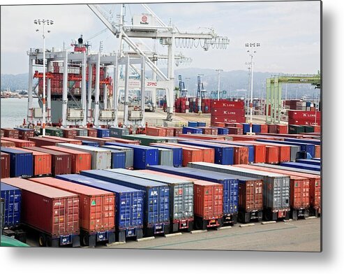 Container Metal Print featuring the photograph Container Port #6 by Jim West