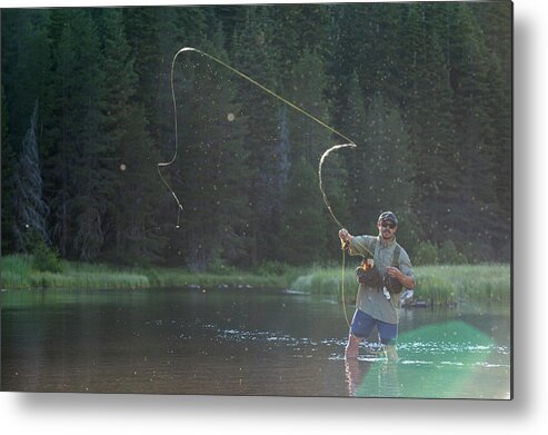 Hobbies Metal Print featuring the photograph Fly Fishing On The Truckee River #6 by M. Okimoto & G. Kaye