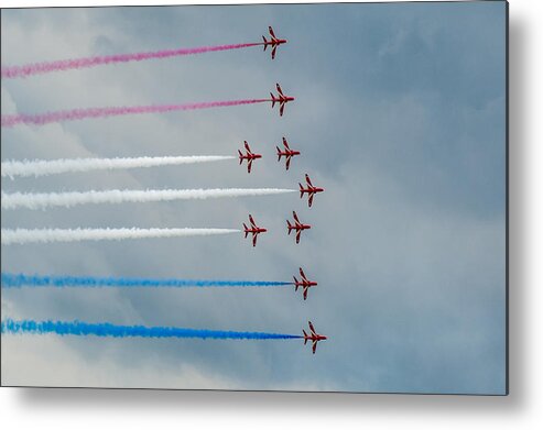 Red Arrows Metal Print featuring the photograph The Red Arrows #6 by Gary Eason