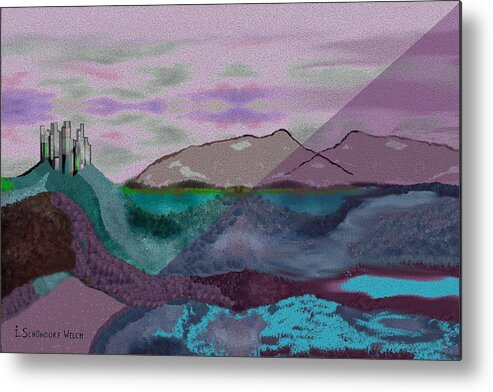 633 Metal Print featuring the digital art 633 - A dark stormy day  by Irmgard Schoendorf Welch