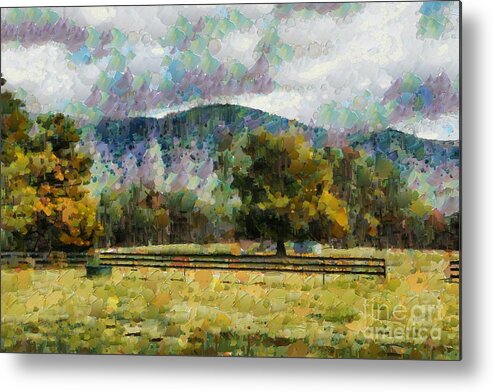 Fence Metal Print featuring the digital art Araluen Valley Views #7 by Fran Woods