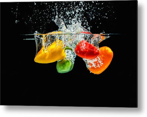 Agriculture Metal Print featuring the photograph Splashing Paprika by Peter Lakomy