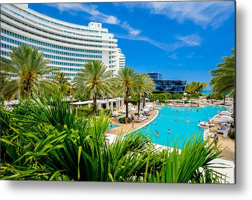 Architecture Metal Print featuring the photograph Fontainebleau Hotel by Raul Rodriguez