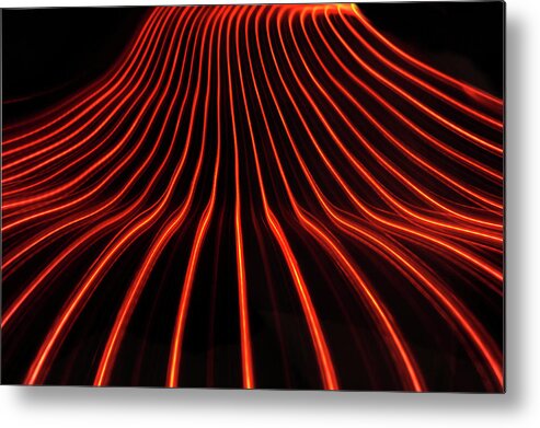 Black Background Metal Print featuring the photograph Abstract Light Trails And Streams #9 by John Rensten
