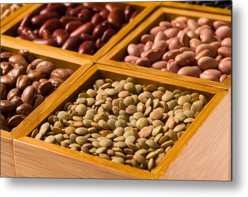 Agricultural Metal Print featuring the photograph Boxes of beans #9 by Raul Rodriguez