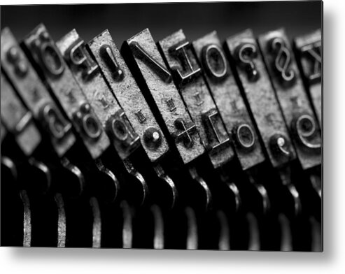 Schreibmaschinentasten Metal Print featuring the photograph Typewriter keys #9 by Falko Follert