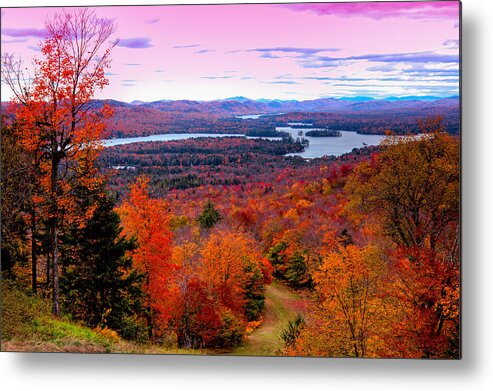 A Chilly Autumn Day On Mccauley Mountain Metal Print featuring the photograph A Chilly Autumn Day on McCauley Mountain by David Patterson