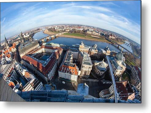 Dresden Metal Print featuring the photograph A City Curved - Dresden by Shirley Radabaugh