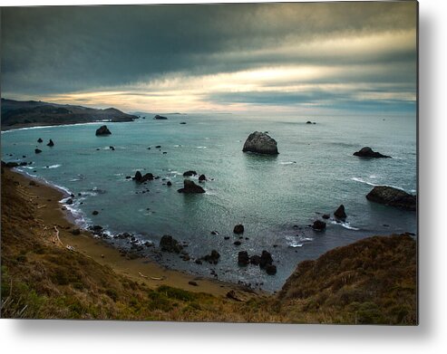 Ocean Metal Print featuring the photograph A Dark Day at Sea by Bryant Coffey