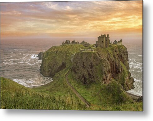 Scotland Metal Print featuring the photograph A Dunnottar Castle Sunrise - Scotland - Landscape by Jason Politte