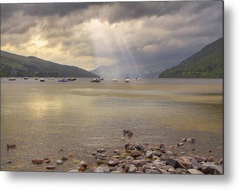 Scotland Metal Print featuring the photograph A Loch Tay Sunset - Scotland - Boats by Jason Politte