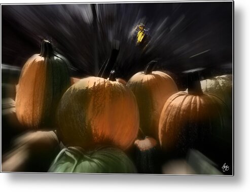 Zoom Metal Print featuring the photograph A Rush of Painted Pumpkins by Wayne King